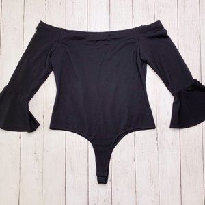 NWT Kendall & Kylie Black Off Shoulder Bodysuit